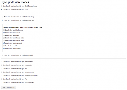Styleguide view mode config