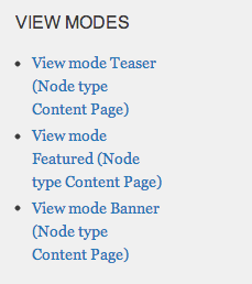 Styleguide view mode list