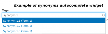 synonyms-friendly autocomplete