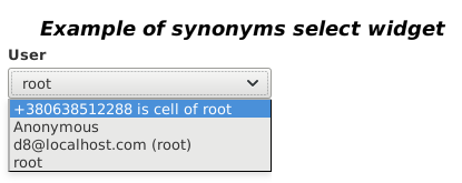 synonyms-friendly select
