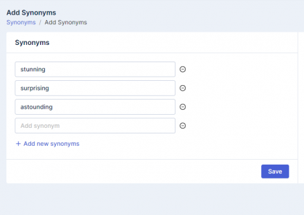 Keyspider sysnonyms feature