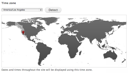 Screenshot of Timezone Picker showing world map