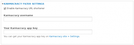 Karmacracy settings on user edit form