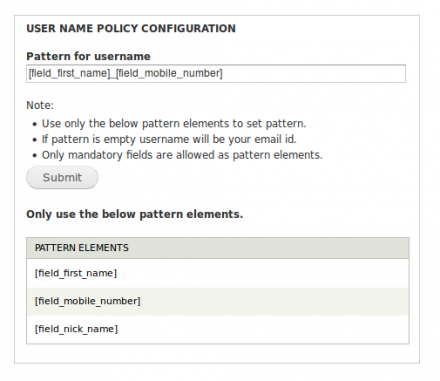 Username Policy