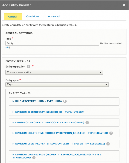 Webform Entity Handler