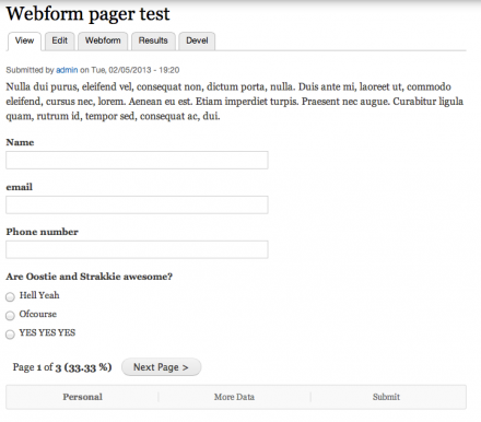 Webform pager on node