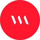 Walking Men red and round logo