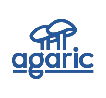 Agaric logo (two cooperative mushrooms) and wordmark ("agaric")