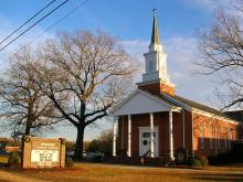 Pisgah Baptist Church, a typical Protestant church in rural America