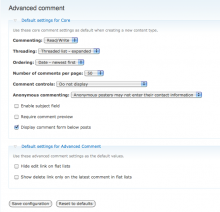 Administration page