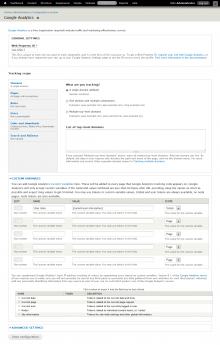 Google Analytics for Drupal configuration page