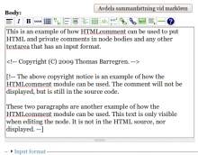 Example of how HTMLcomment can be used