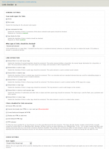 Link checker configuration UI