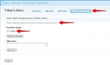 Admin screen