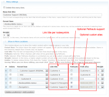 NodeSymlinks node menu edit form