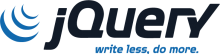 jQuery logo: Write less, do more.