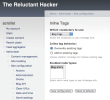 Administration interface screenshot