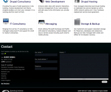 Webform embedded in footer of website