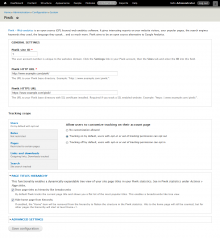 Piwik for Drupal configuration page