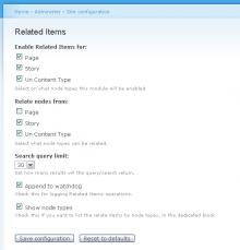 Related Items settings
