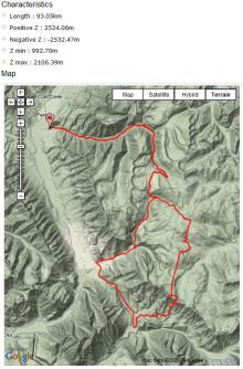 Google Map with overlaid GPS track file