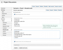 Panels Breadcrumb configuration