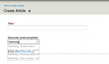 Geocoder autocomplete