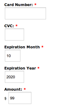 The form components added to the webform