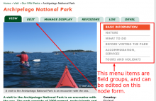 Fieldgroup menu