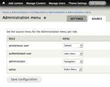 Administration Menu Source