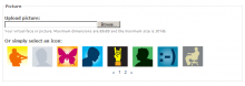 Edit Profile: Avatar Selection form