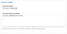 Block Theme options in the block configuration page.