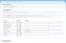 Captcha by IP configuration screen