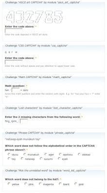 CAPTCHA Pack examples