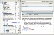 A Comment Count Image enabled feed, shown in Akregator.