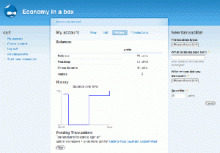 shows transaction form, stats and chart