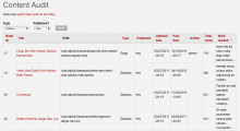 Basic content audit page