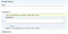 Creating a node with a question field.