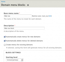 Domain Menu Block