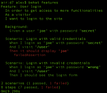 console output - failed assertion
