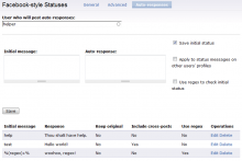Facebook-style Statuses Auto-Responder