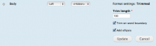 The settings for Field Word Boundary