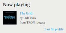 Last.fm Now Playing block screenshot