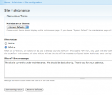 Maintenance Theme Screenshot