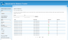 User Balance sheet, with UI tools to add custom credits and debits