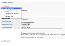 Node Link Style configuration page