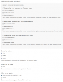 Node access node reference settings added to node reference fields.