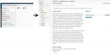 Workflow of module: on the left - choosing what content type should be added. On the right - result of added page node in panel.