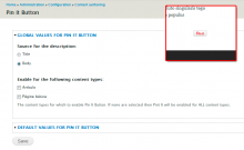 PinIt Administration and how to show