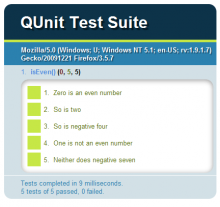 QUnit Screenshot